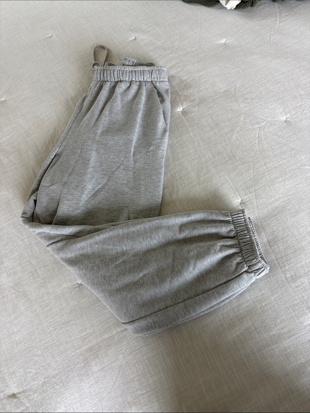 Asics Gray Elastic Cuff Joggers